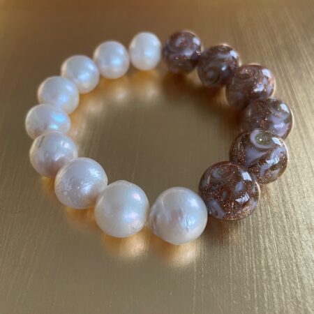 Swirl Pearl Bracelet BLUE MONK